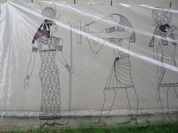 Přehoz s egyptskými motivy - druhý detail