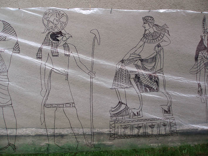 Přehoz s egyptskými motivy - třetí detail