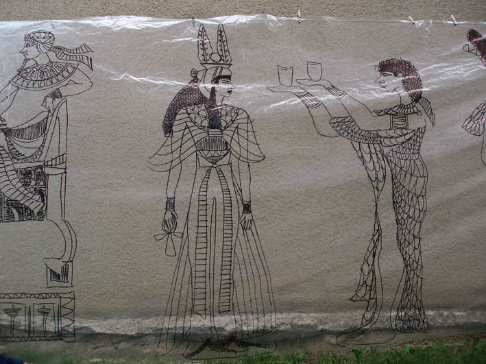 Přehoz s egyptskými motivy - čtvrtý detail