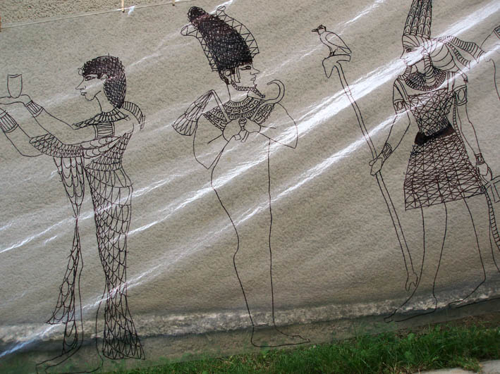 Přehoz s egyptskými motivy - pátý detail