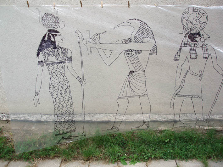 Přehoz s egyptskými motivy - sedmý detail
