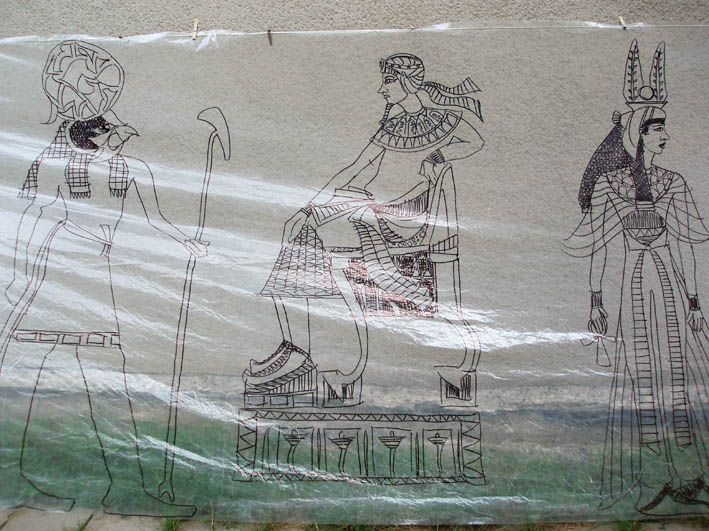 Přehoz s egyptskými motivy - osmý detail