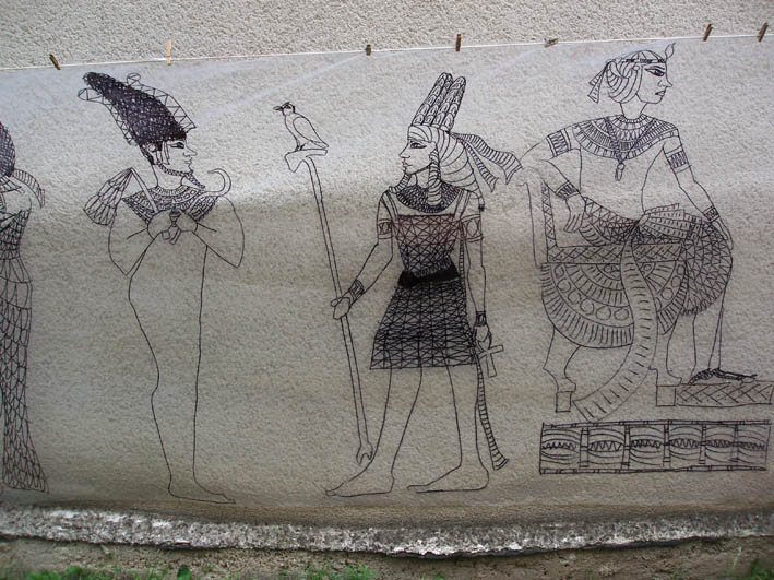 Přehoz s egyptskými motivy - desátý detail