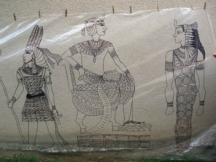 Přehoz s egyptskými motivy - jedenáctý detail